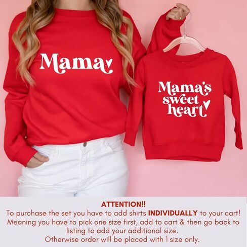 Mama Mama's Sweetheart Mommy And Me Sweatshirt For Valentine's Day, Mom And Daughter Matching Sweatshirts, Son Mother Valentines Day Gifts for Mom. in Saudi Arabia