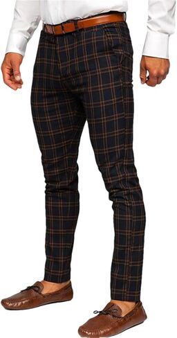 Men's High-Waisted Plaid Summer Business Slim-Fit Quick-Drying Straight-Leg Suit Pants in Saudi Arabia