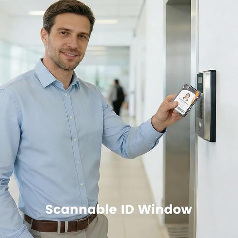 حامل شارة الهوية من Oaridey مع مشبك معدني، حامل بطاقات الهوية شديد التحمل يحمل 5 بطاقات، حامل الهوية للعمل، محفظة من ألياف الكربون للمدرسة والشرطة والمكتب والسفر. in Kuwait