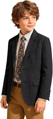 الأولاد الكتان البدلة السترة الصبي الرياضة معاطف سليم صالح عادية سهرة أنيقة حفل زفاف حفلة موسيقية العودة للوطن سترة in Kuwait