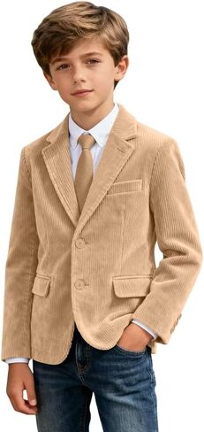 Corduroy Boy Suit Blazer Slim Fit Suits Jacket Boys Casual Sports Coat Separate Kid Blazers for Wedding Prom Tuxedo Outfit in Saudi Arabia