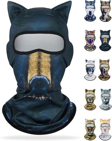 Peicees 3D Animal Balaclava Face Cover with Ears for Halloween Music Festivals Raves Party Skiing Cycling Riding Motorcycle in Saudi Arabia