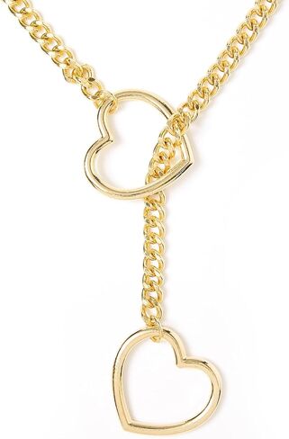 القلائد سلسلة زلة القلب، قابل للتعديل الوهق القلب Y-قلادة الشرير القوطية الكوبية O-حلقة طوق المختنق قلادة مجوهرات للنساء in Kuwait