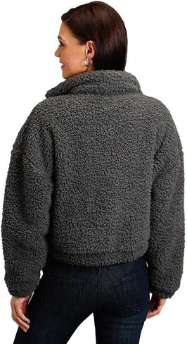 Stetson Women's Charcoal Fuzzy Fleece Jacket - 11-098-0539-7085 GY X- US in Saudi Arabia