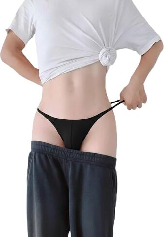 ثونغ رفيع للغاية من النايلون للرجال من Lustrous - درز على شكل حرف V، وأشرطة بسيطة وحقيبة مطاطية للراحة in Kuwait