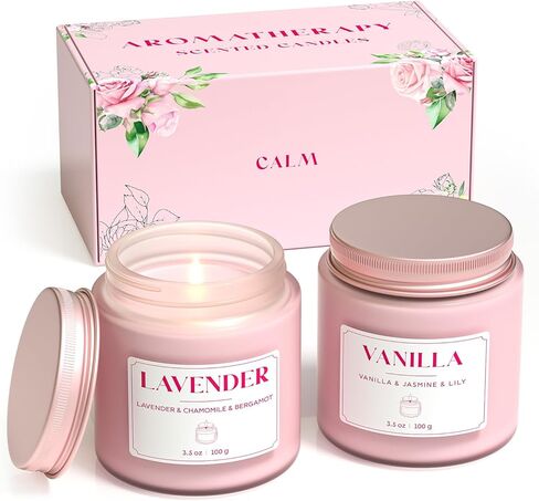 مجموعة هدايا الشموع المعطرة من نورفينس، شموع تخفيف التوتر للمنزل، مجموعة شموع الصويا الفاخرة، شموع للنساء والرجال، هدايا عيد الميلاد والكريسماس (أسود وأبيض، 7 أونصة) in Kuwait