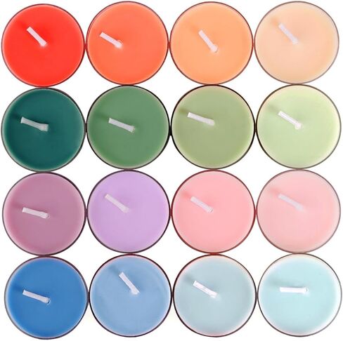 16 Colors Colored Scented Tealight Candles - Natural Soy Wax Candles with Essential Oils, Home Decor and Aromatherapy, Perfect for Home Use and Gifting (Color Series) in Saudi Arabia