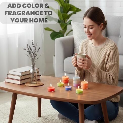16 Colors Colored Scented Tealight Candles - Natural Soy Wax Candles with Essential Oils, Home Decor and Aromatherapy, Perfect for Home Use and Gifting (Color Series) in Saudi Arabia