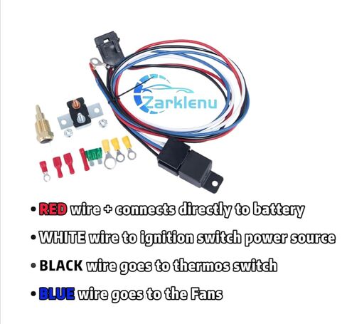 مروحة كهربائية مزدوجة 12 بوصة ومجموعة كفن ألومنيوم AA5052 لسيارة فورد موستانج ميركوري كابري 1979-1993، مع مجموعة مرحل ترموستات 180 درجة in Kuwait