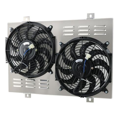 مروحة كهربائية مزدوجة 12 بوصة ومجموعة كفن ألومنيوم AA5052 لسيارة فورد موستانج ميركوري كابري 1979-1993، مع مجموعة مرحل ترموستات 180 درجة in Kuwait