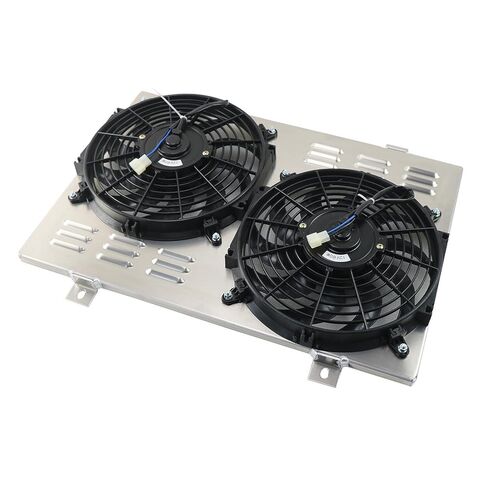 مروحة كهربائية مزدوجة 12 بوصة ومجموعة كفن ألومنيوم AA5052 لسيارة فورد موستانج ميركوري كابري 1979-1993، مع مجموعة مرحل ترموستات 180 درجة in Kuwait