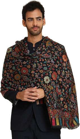 شال صلاة كبير من الخيزران الهندي للرجال، نسيج كشميري كاني أصلي، أنماط ملونة كثيفة in Kuwait