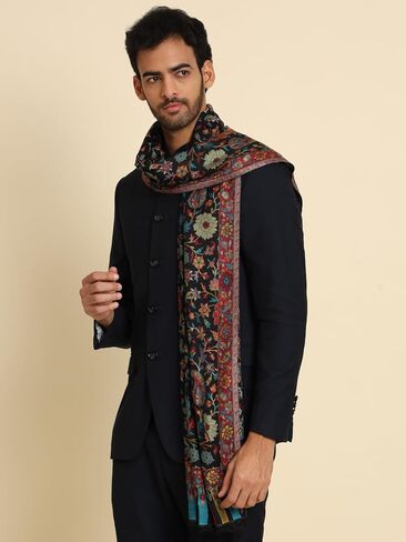 شال صلاة كبير من الخيزران الهندي للرجال، نسيج كشميري كاني أصلي، أنماط ملونة كثيفة in Kuwait