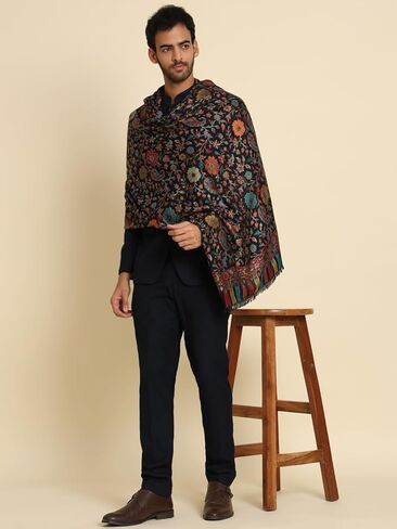 شال صلاة كبير من الخيزران الهندي للرجال، نسيج كشميري كاني أصلي، أنماط ملونة كثيفة in Kuwait
