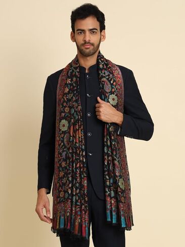 شال صلاة كبير من الخيزران الهندي للرجال، نسيج كشميري كاني أصلي، أنماط ملونة كثيفة in Kuwait