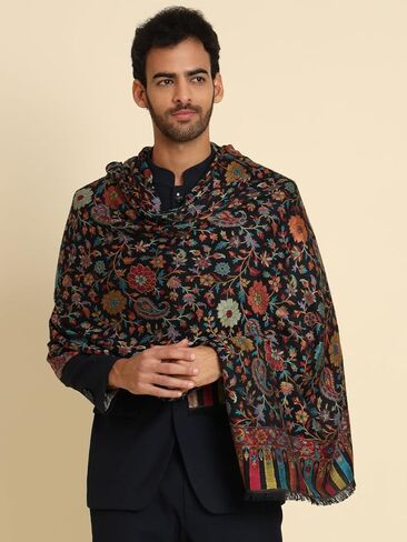 شال صلاة كبير من الخيزران الهندي للرجال، نسيج كشميري كاني أصلي، أنماط ملونة كثيفة in Kuwait