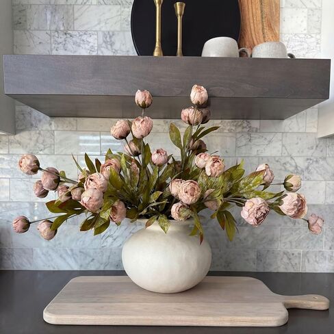 8 Pcs Faux Peony Stems Flowers Bulk Vintage Artificial Silk Peonies Stems Real Look Fake Peonies Branches for Vase Filler DIY Bouquet Centerpieces Home Indoor Outdoor Decorations in Saudi Arabia