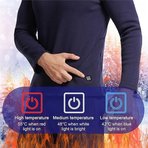 Heated Underwear Set Thermal Top and Bottom for Men, USB Heating Electric Heated Shirt Thermal Underwear(GREY,XL-XLarge) in Saudi Arabia