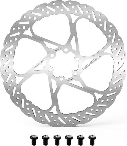 BUCKLOS 140 مم 160 مم 180 مم 203 مم قرص فرامل MTB مع 6 مسامير، فرامل الدراجة دوارات من الفولاذ المقاوم للصدأ مسامير M5، مسافة الفتحة المقابلة 44 مم، تناسب دراجات الطرق الجبلية MTB BMX in Saudi Arabia