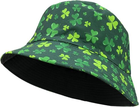 St. Patrick's Day Bucket Hat - Reversible Irish Clovers Sun Cap for Men & Women in Saudi Arabia