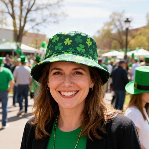 St. Patrick's Day Bucket Hat - Reversible Irish Clovers Sun Cap for Men & Women in Saudi Arabia