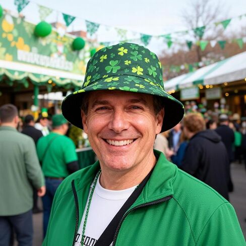St. Patrick's Day Bucket Hat - Reversible Irish Clovers Sun Cap for Men & Women in Saudi Arabia