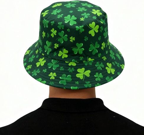 St. Patrick's Day Bucket Hat - Reversible Irish Clovers Sun Cap for Men & Women in Saudi Arabia