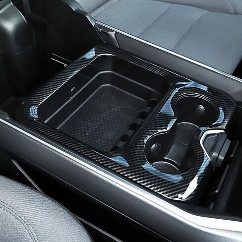 وحدة التحكم المركزية مسند الذراع الأمامي حامل الكأس غطاء لوحة الكسوة ل Ram 1500 2018-2020 ألياف الكربون CCFACHPCTFDR12 in Kuwait