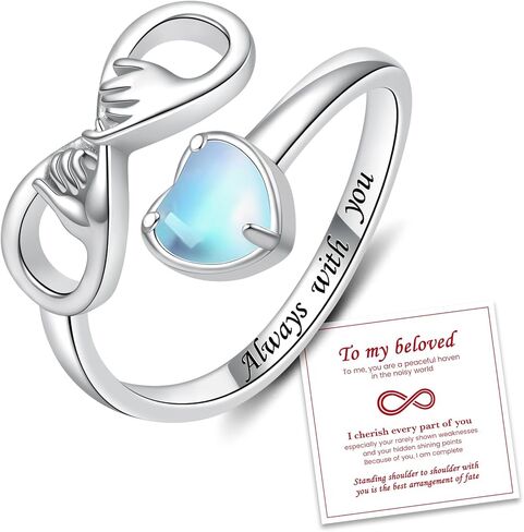 Pinky Promise Rings-925 Sterling Silver Infinity Heart Adjustable Couples Rings for Valentines Day Jewelry Gifts in Saudi Arabia