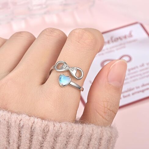 Pinky Promise Rings-925 Sterling Silver Infinity Heart Adjustable Couples Rings for Valentines Day Jewelry Gifts in Saudi Arabia