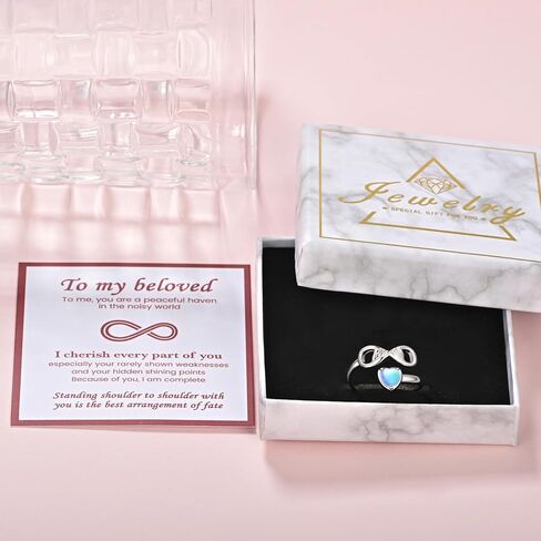 Pinky Promise Rings-925 Sterling Silver Infinity Heart Adjustable Couples Rings for Valentines Day Jewelry Gifts in Saudi Arabia