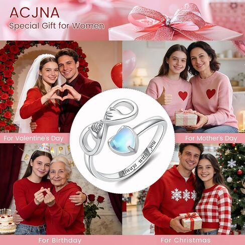 Pinky Promise Rings-925 Sterling Silver Infinity Heart Adjustable Couples Rings for Valentines Day Jewelry Gifts in Saudi Arabia