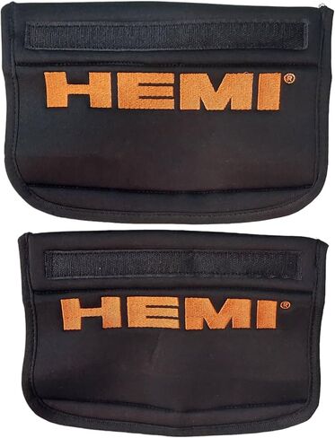 Detroit Shirt Company Dodge HEMI Logo Neoprene Embroidered Car Seat Belt Cover Pad Lightweight, Durable- Licensed and Authentic (Set of 2) in Saudi Arabia