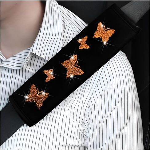 2PCS Car Seat Belt Covers, Butterfly Vehicles Seatbelt Cushion Pad to Protect Neck and Shoulder, Comfortable Automotive Interior Strap Harness Protector Accessories, Universal Fit (Green) in Saudi Arabia