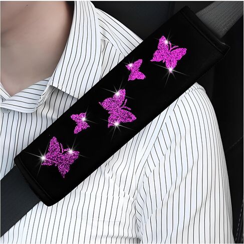 2PCS Car Seat Belt Covers, Butterfly Vehicles Seatbelt Cushion Pad to Protect Neck and Shoulder, Comfortable Automotive Interior Strap Harness Protector Accessories, Universal Fit (Green) in Saudi Arabia