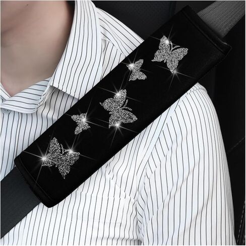2PCS Car Seat Belt Covers, Butterfly Vehicles Seatbelt Cushion Pad to Protect Neck and Shoulder, Comfortable Automotive Interior Strap Harness Protector Accessories, Universal Fit (Green) in Saudi Arabia