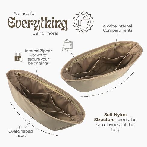 منظم محفظة نايلون مقاوم للماء متوافق مع حقيبة LV Loop Hobo GM - تصميم منحني 1:1، جودة ممتازة، مظهر مثالي غير يشبه الصندوق (رمادي، Loop Hobo GM) in Kuwait