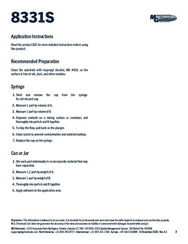 MG Chemicals 8331S Silver Epoxy Adhesive - High Conductivity, 4 hr. Working time, 15 g, 2 Dispeners (8331S-15G) in Kuwait