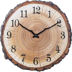 ساعة حائط خشبية ريفية مقاس 12 بوصة ساعات حائط صامتة غير موقوتة تعمل بالبطارية in Kuwait
