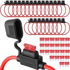 Shimeyao 24 Pcs Inline Fuse Holder Waterproof Automotive Replacement with ATC Blade Fuses for Car Truck Motorcycle Boat (10 Awg with 40 A) in Kuwait