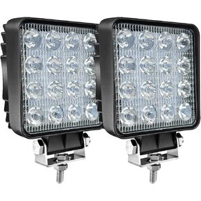 القرون الخفيفة LED للشاحنة، 4 بوصة 48 واط LED جراب ضوء مربع شعاع الفيضانات ضوء العمل ضوء الطرق الوعرة أدى ضوء الضباب شاحنة ضوء القيادة ضوء القارب الإضاءة لشاحنة بيك اب SUV 4WD ATV UTV (10 قطع) in Kuwait