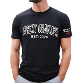 Love Signal Personalized Embroidered Dad Shirts - Custom Grandpa Gifts for Men, Papa Shirts with Kid's Name, Father Day Shirt in Saudi Arabia