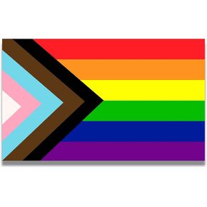 Magnet Me Up: Flag Progress Pride Gay Pride Rainbow Flag Car Magnet Decal - 3x5 Inches - Heavy-Duty Automotive Magnet for Car, Truck, SUV - Show Support for LGBTQ Community - Any Magnetic Surface in Kuwait