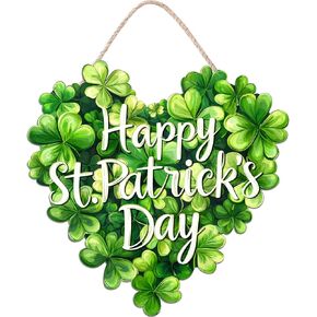 ديكورات عيد القديس باتريك إكليل باب شامروك خشبي لعلامة الترحيب بالباب الأمامي، علامة تعليق ديكور مزرعة سانت باتريك في الهواء الطلق داخلي شامروك البرسيم الربيع ديكور جدار المنزل in Kuwait