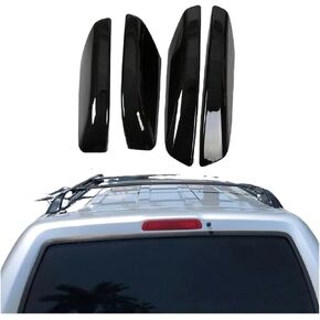 أسود 4 قطعة حامل سقفي بار السكك الحديدية نهاية غطاء شل غطاء متوافق لتويوتا ل 4 عداء N210 2003-2009 اكسسوارات السيارات (الفضة) in Kuwait