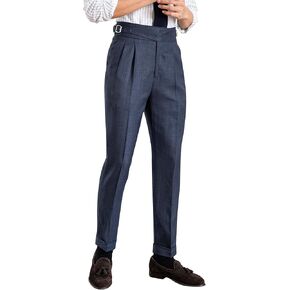 Men's Gurkha Naples Italian Old Money Style No Need to tie a Belt High Waisted Dress Pants in Kuwait