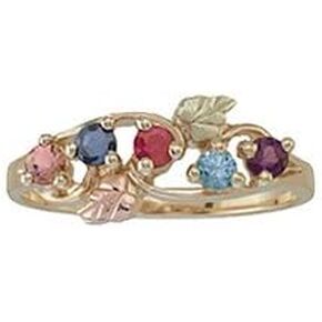 10K gold Black Hills Mothers Birthstone Ring Customizable with 1,2,3,4,5 or 6 Genuine 2.5MM Birthstones in Saudi Arabia