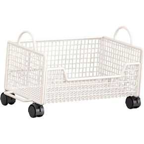 Rolling Book Cart with Wheels Mobile File Cart Bookshelf Storage Organizer for Pantry Drinks Snacks 16.54x9.45x10.24 Inch- White in Kuwait