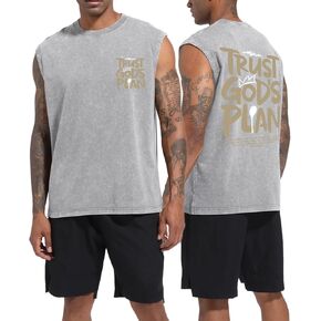 BINTEHGS Mens Sleeveless Graphic Tees Christian Tank Tops Workout Cut Off Shirt Acid Wash Gym Tanks Religious Faith Tee in Kuwait
