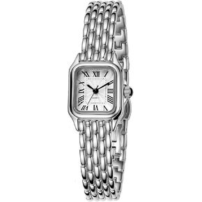 BESTKANG Watches for Women Vintage Square Classic Luxury Watch with Roman Numerals Dial Gold Silver Two-Tone Stainless Steel Band Elegant Dress Women's Wrist Watch in Kuwait